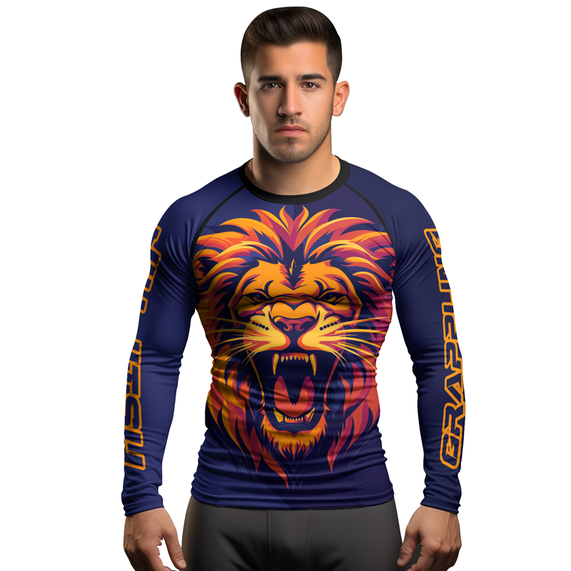 Rashninja Majesty Lion Men's Long Sleeve Rash Guard