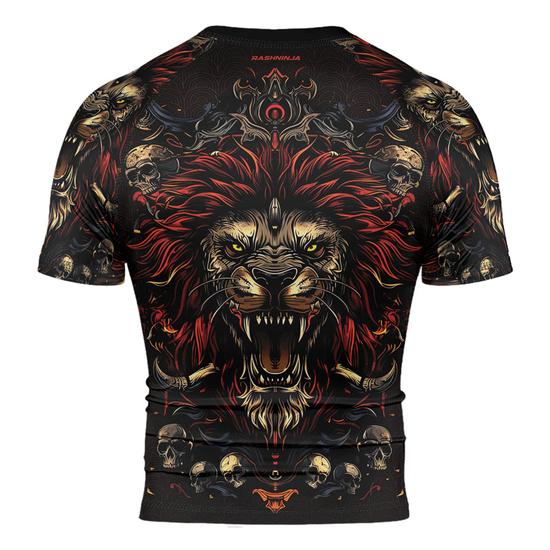 Rashninja King’s Wrath Men's Short Sleeve Rash Guard | Lion Fightwear