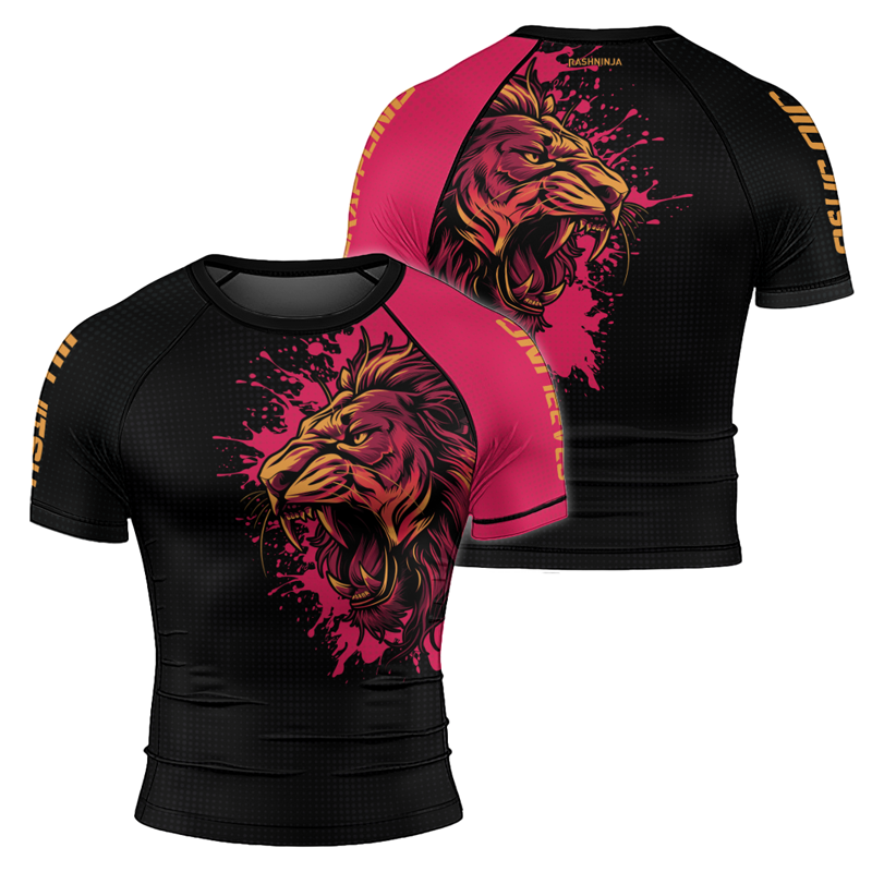 Rashninja Roaring Lion Men's Short Sleeve Rash Guard | Fightwear