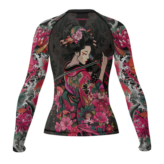 Rashninja Geisha Warrior Bloom Women's Long Sleeve Rash Guard