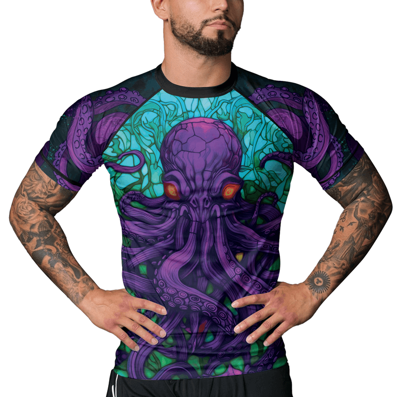 Rashninja Eldritch Entity Cthulhu Men's Short Sleeve Rash Guard - Rashninja LLC