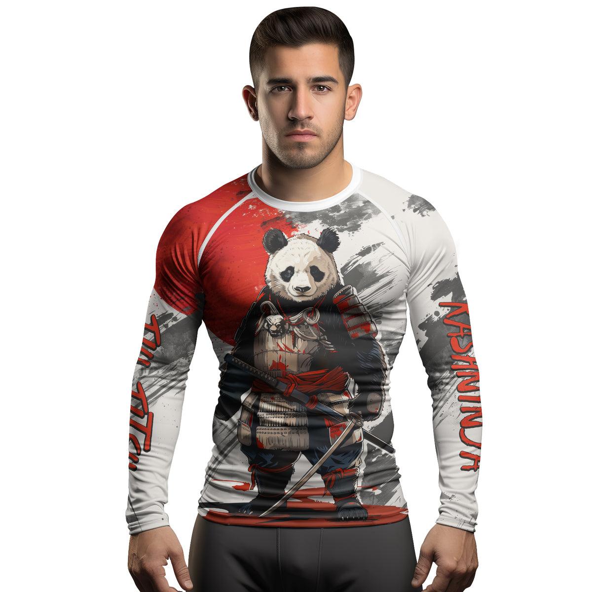 Rashninja Panda Samurai Armor Men's Long Sleeve Rash Guard | Fightwear