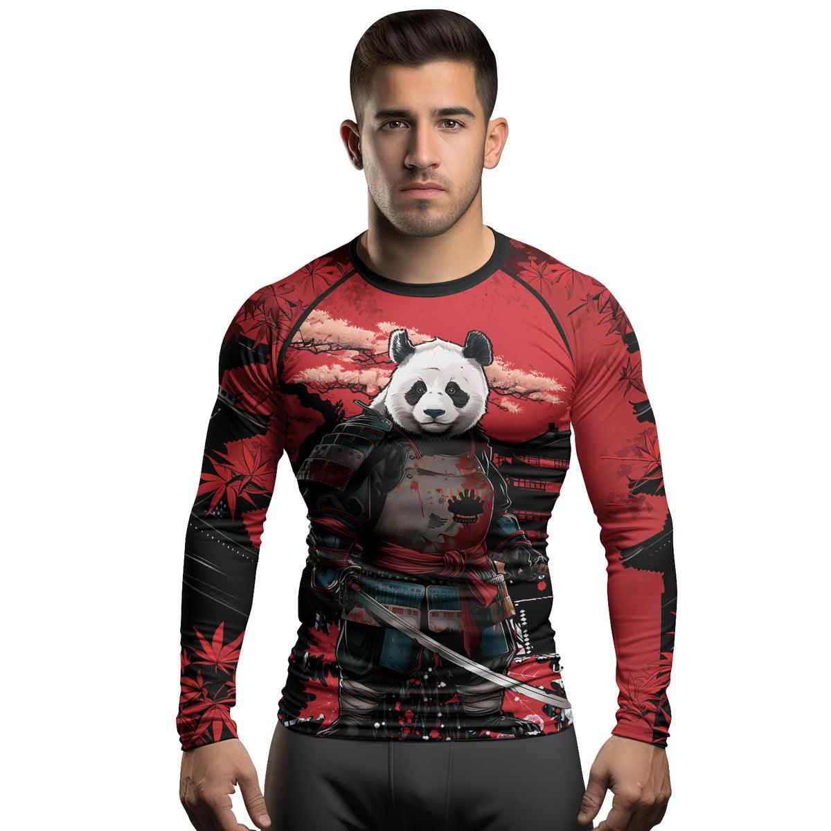 Rashninja Panda Samurai Legend Men's Long Sleeve Rash Guard