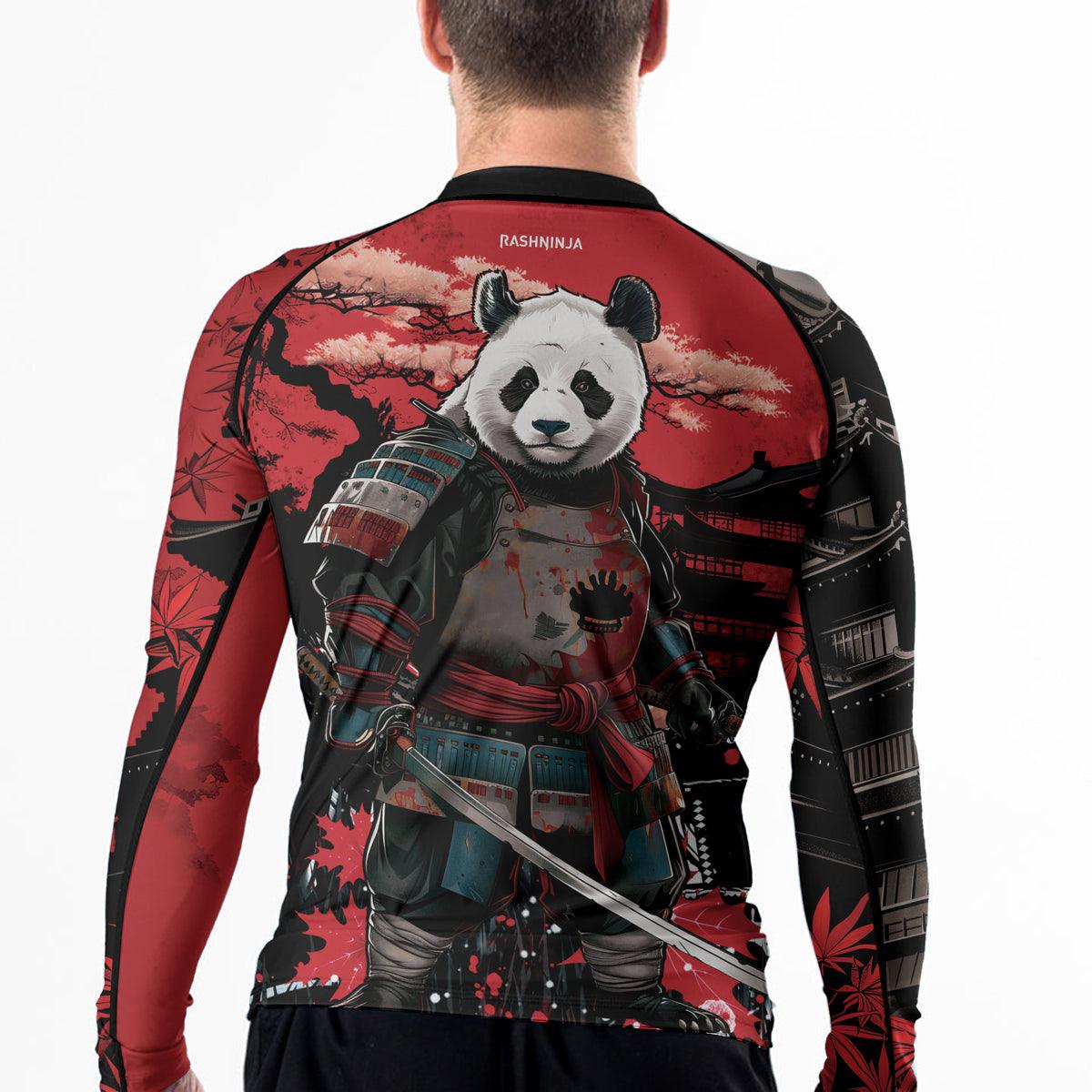Rashninja Panda Samurai Legend Men's Long Sleeve Rash Guard