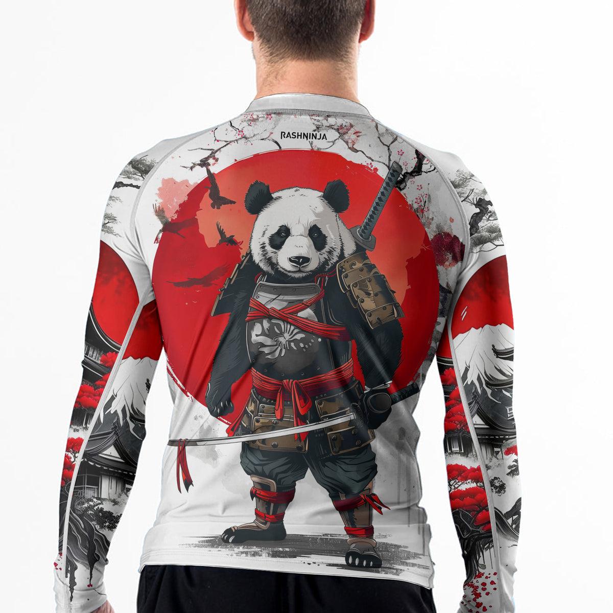 Rashninja Samurai Panda Warrior Men's Long Sleeve Rash Guard - Rashninja LLC