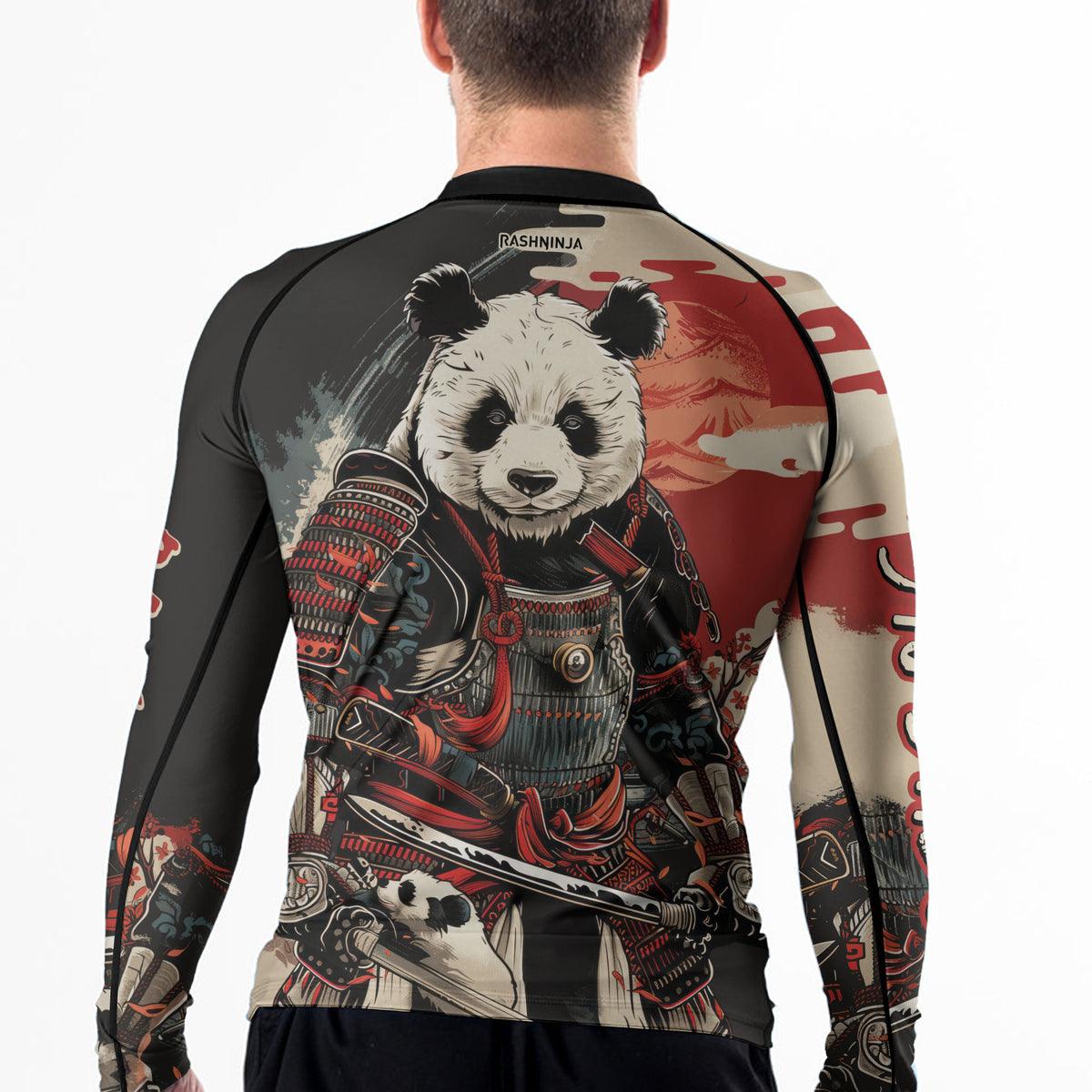 Rashninja Panda Samurai Warrior Men's Long Sleeve Rash Guard