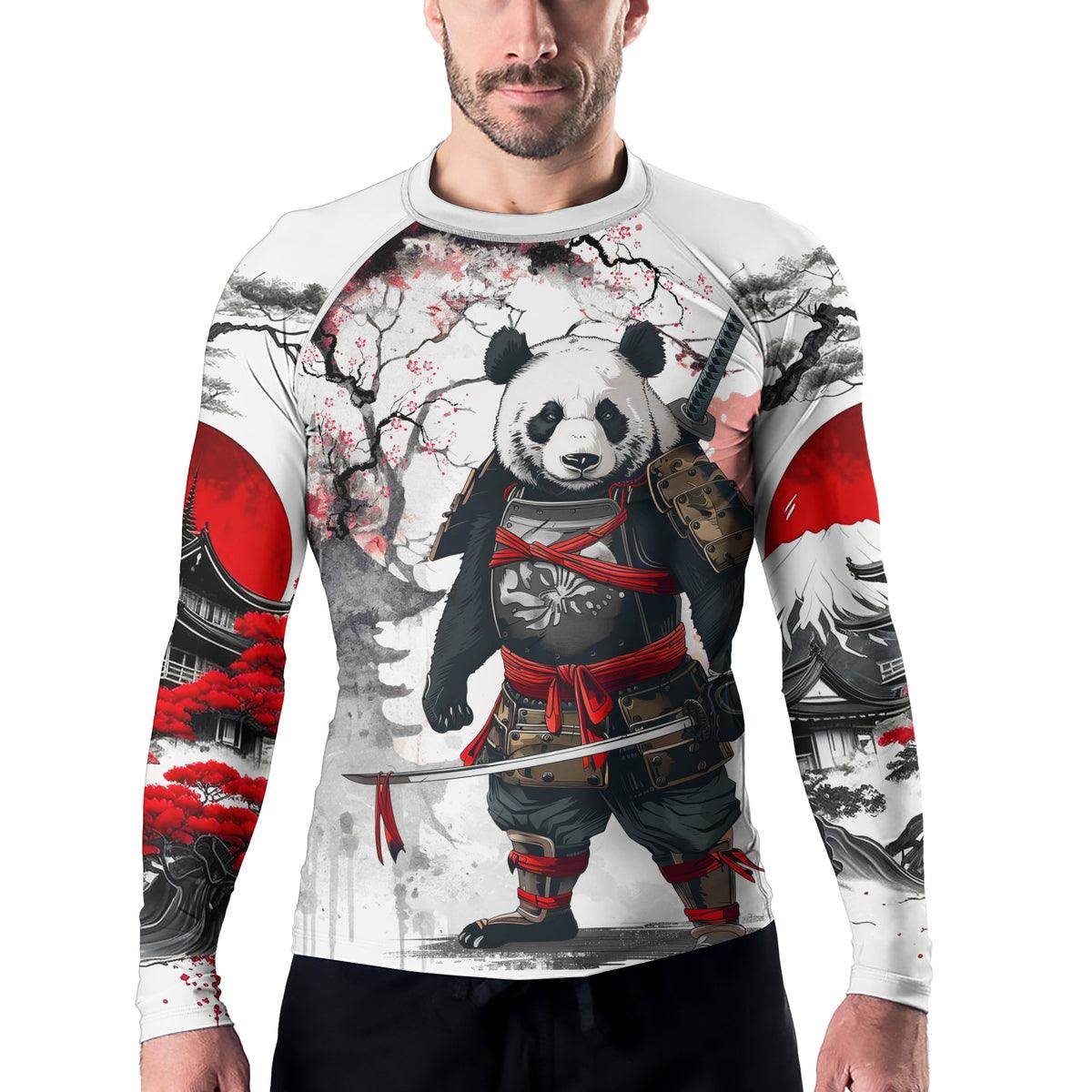 Rashninja Samurai Panda Warrior Men's Long Sleeve Rash Guard