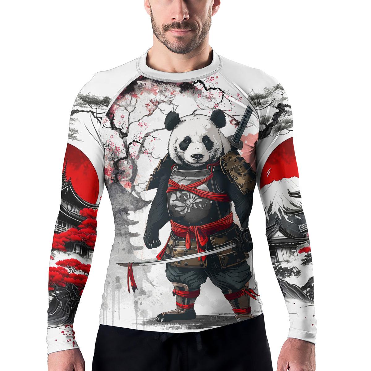 Rashninja Samurai Panda Warrior Men's Long Sleeve Rash Guard - Rashninja LLC