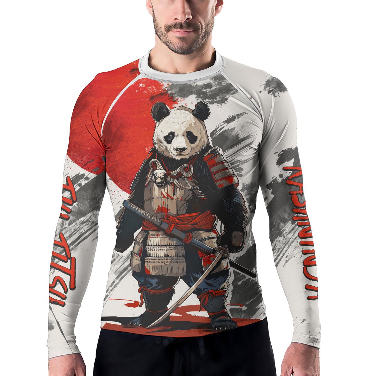 Rashninja Panda Samurai Armor Men's Long Sleeve Rash Guard | Fightwear