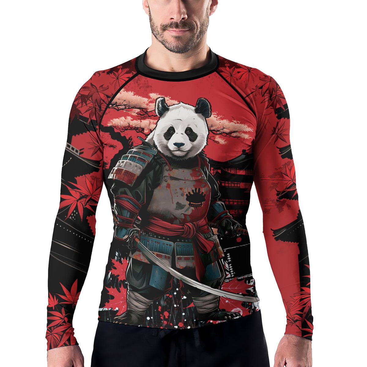 Rashninja Panda Samurai Legend Men's Long Sleeve Rash Guard