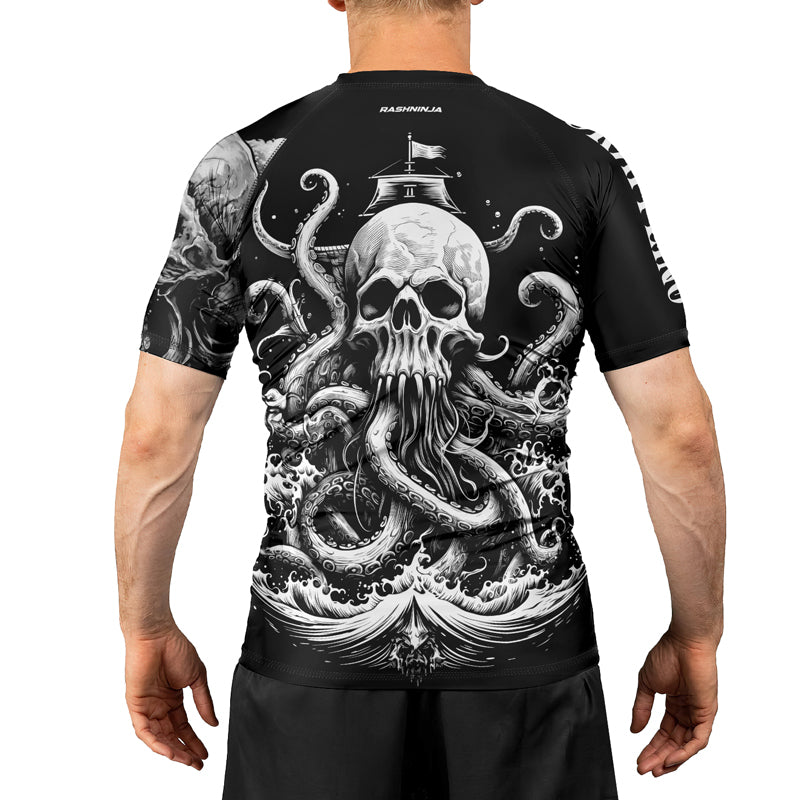 Rashninja Dreadbone Octopus Men's Short Sleeve Rash Guard | Rash Guard