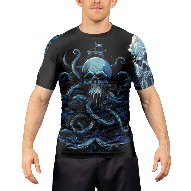 Rashninja Dreadbone Octopus Men's Short Sleeve Rash Guard | Rash Guard