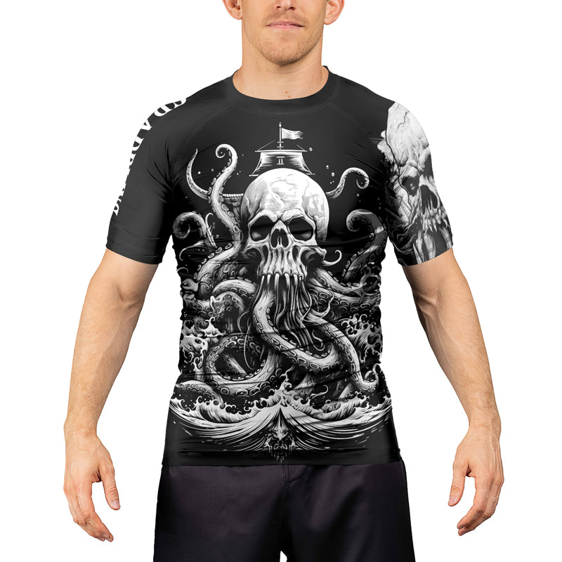 Rashninja Dreadbone Octopus Men's Short Sleeve Rash Guard | Rash Guard