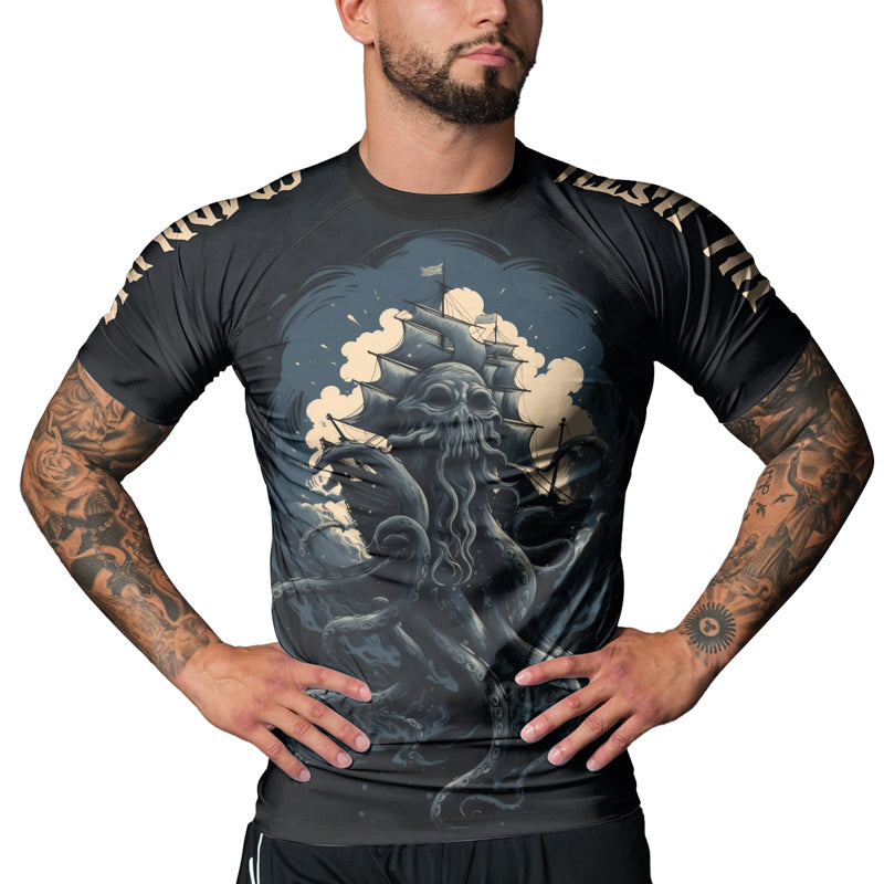 Rashninja Ocean’s Octopus Men's Short Sleeve Rash Guard | Rash Guard