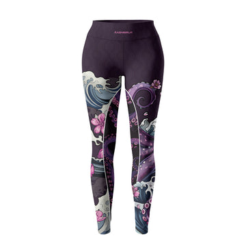 Rashninja Octopus Sakura Purple Women's Leggings