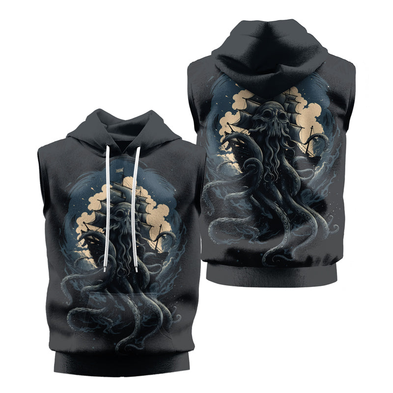 Rashninja Ocean’s Octopus Sleeveless Hoodie | MMA Sleeveless Hoodie