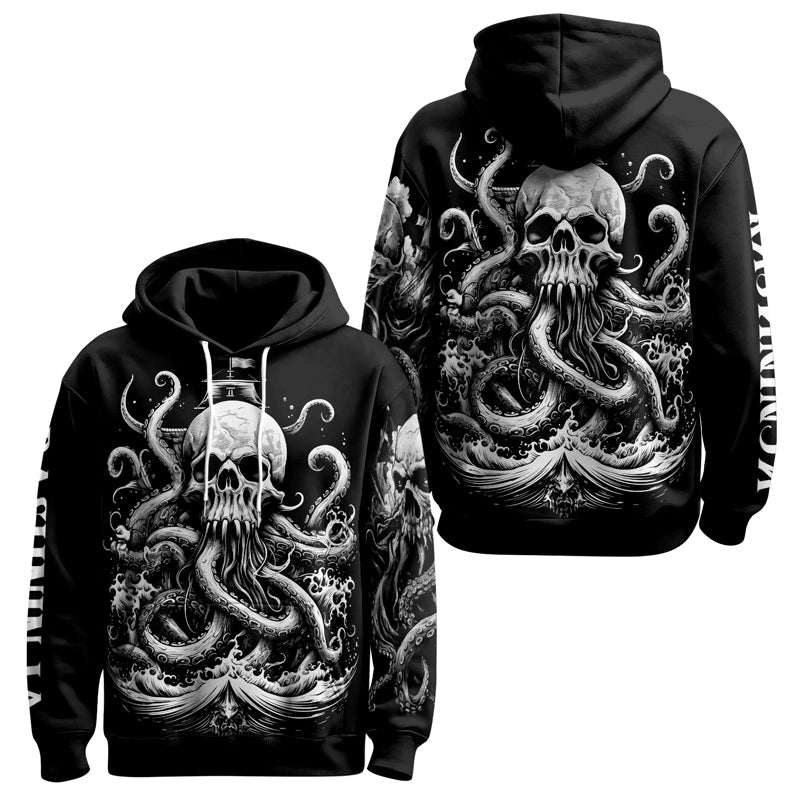 Rashninja Dreadbone Octopus AOP Hoodie | Jiu Jitsu Octopus Hoodie