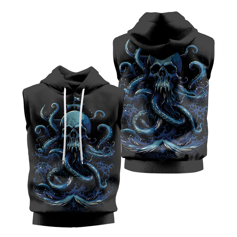 Rashninja Dreadbone Octopus Sleeveless Hoodie | MMA Sleeveless Hoodie