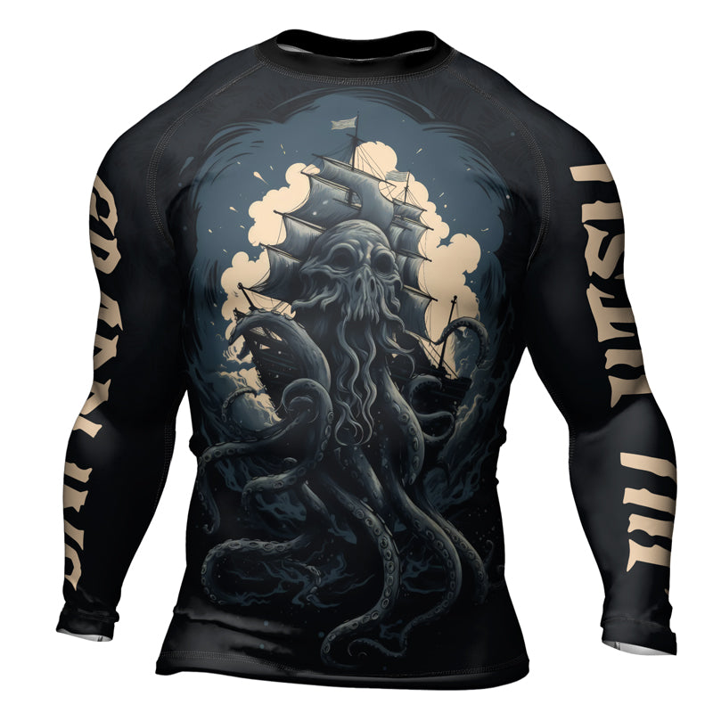 Requin Rash Guard Rashninja Ocean’s Octopus Men's Long Sleeve Rash Guard | Rash Guard