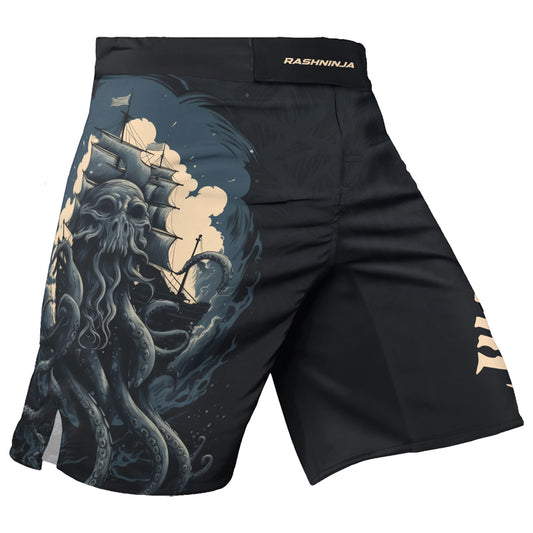 Rashninja Ocean’s Octopus Men's Fight Shorts | Compression Shorts