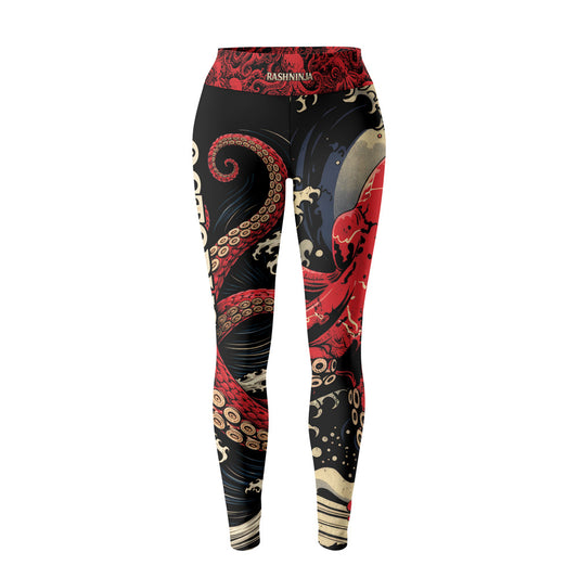 Rashninja Octopus Deep Sea Red Women's Leggings