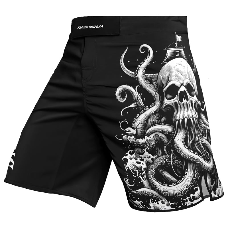 Rashninja Dreadbone Octopus Men's Fight Shorts | Compression Shorts