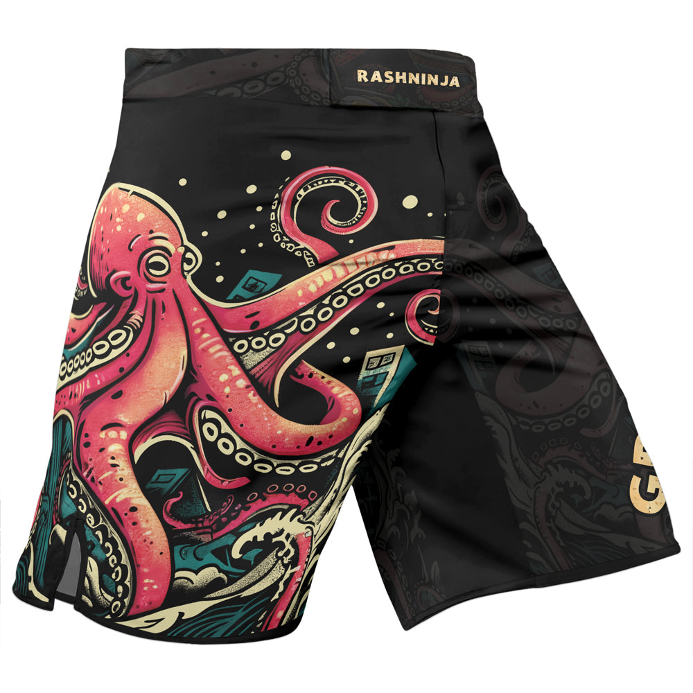 Rashninja Octopus Ramen Glow Men's Fight Shorts