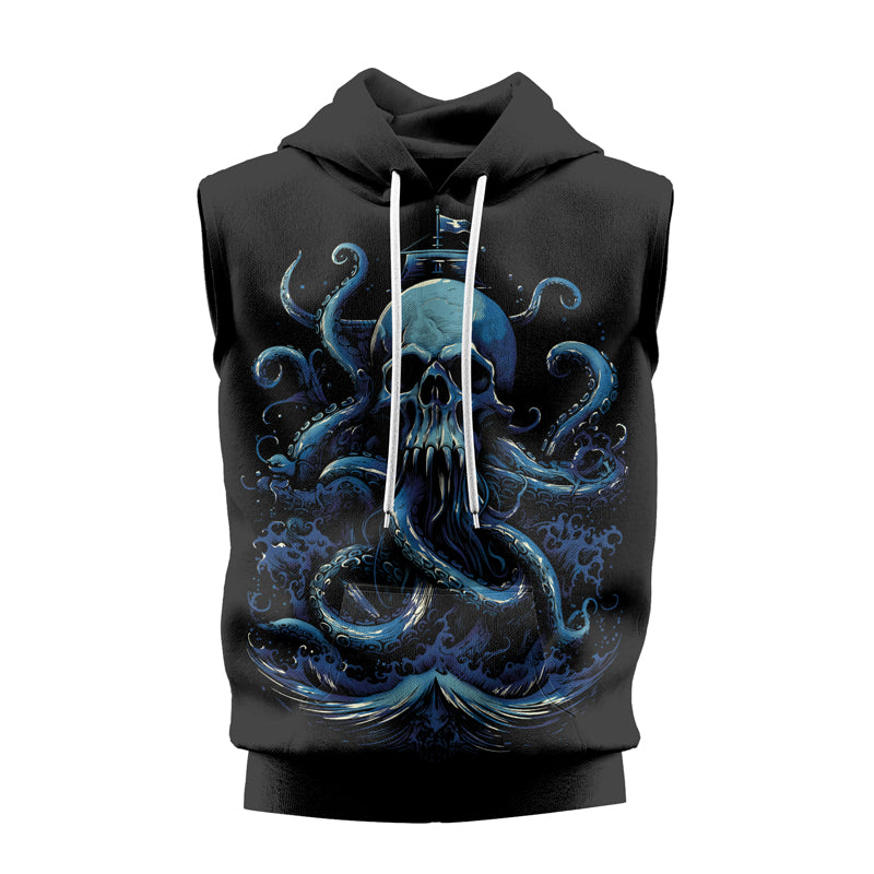 Rashninja Dreadbone Octopus Sleeveless Hoodie | MMA Sleeveless Hoodie