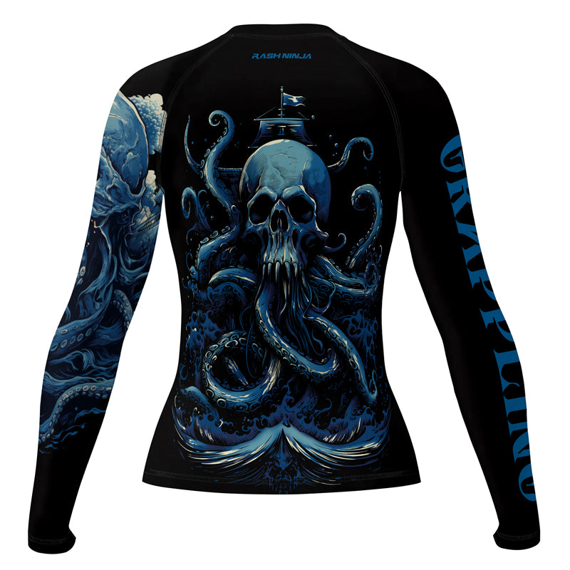 Requin Rash Guard Rashninja Dreadbone Octopus Women's Long Sleeve Rash Guard | Rashguard