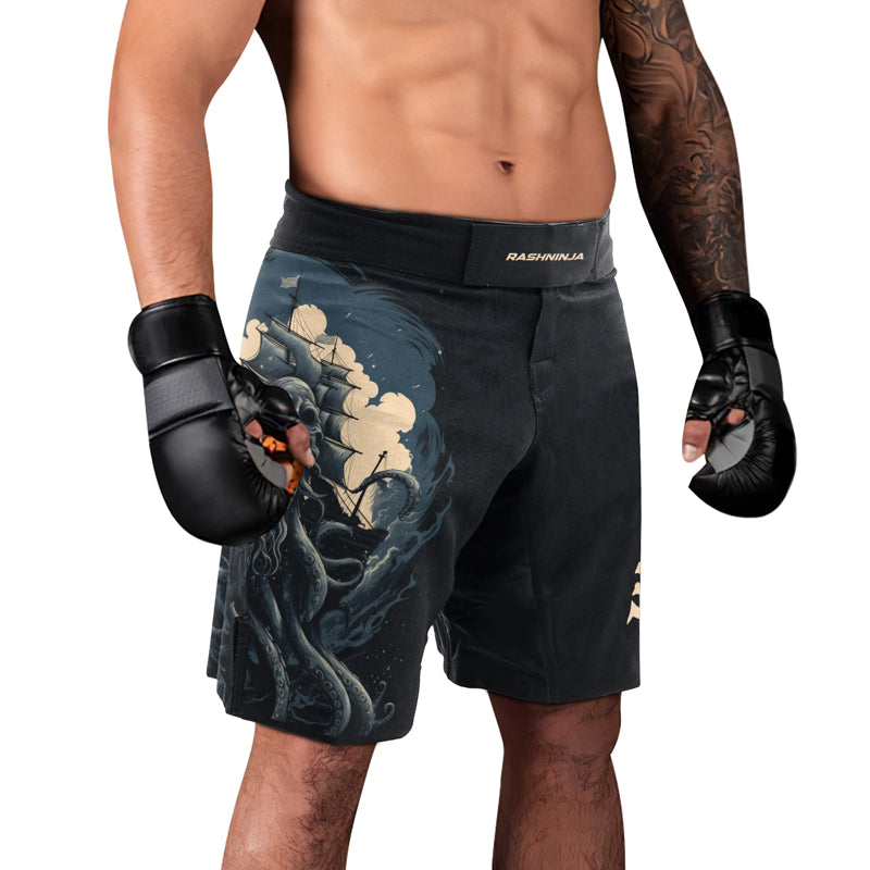 Rashninja Ocean’s Octopus Men's Fight Shorts | Compression Shorts