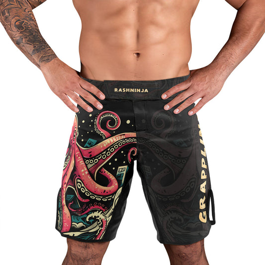 Rashninja Octopus Ramen Glow Men's Fight Shorts