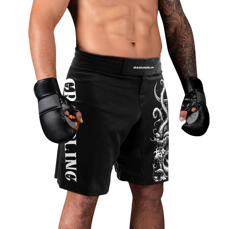 Rashninja Dreadbone Octopus Men's Fight Shorts | Compression Shorts