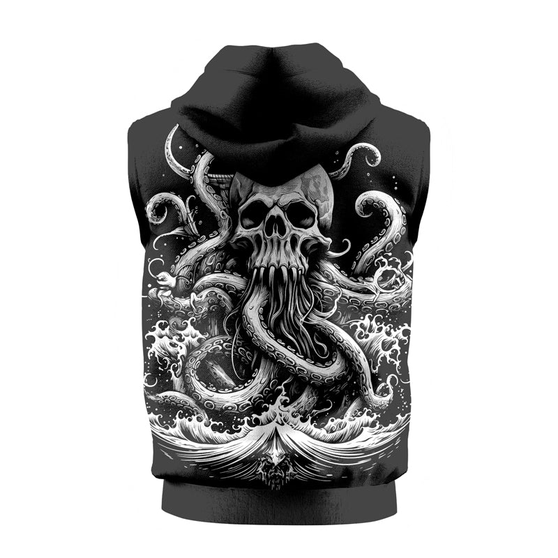 Rashninja Dreadbone Octopus Sleeveless Hoodie | MMA Sleeveless Hoodie