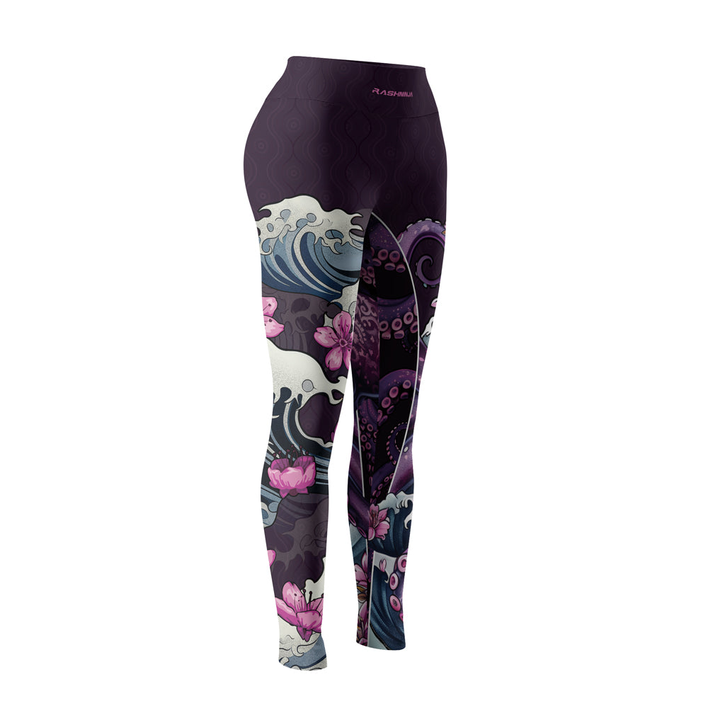 Rashninja Octopus Sakura Purple Women's Leggings