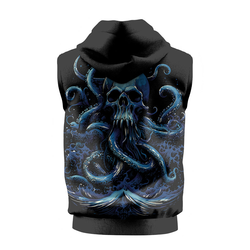 Rashninja Dreadbone Octopus Sleeveless Hoodie | MMA Sleeveless Hoodie