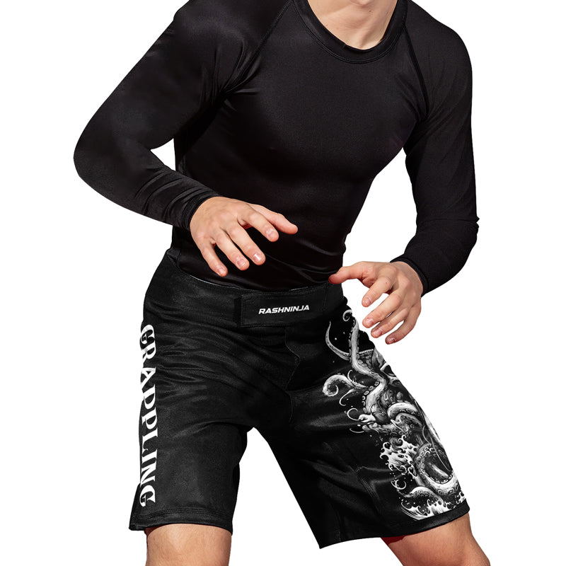 Rashninja Dreadbone Octopus Men's Fight Shorts | Compression Shorts