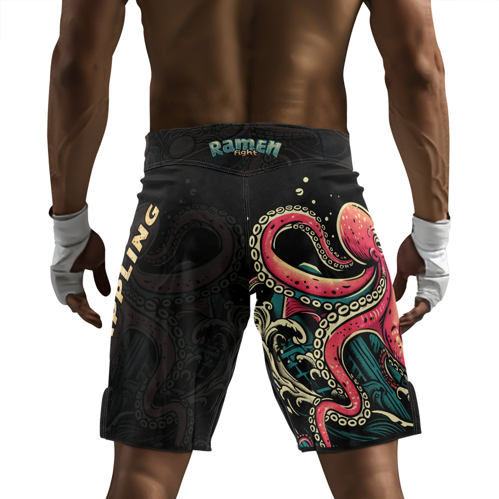 Rashninja Octopus Ramen Glow Men's Fight Shorts