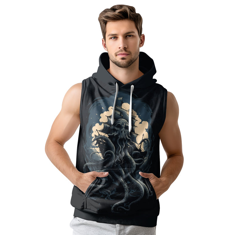 Rashninja Ocean’s Octopus Sleeveless Hoodie | MMA Sleeveless Hoodie