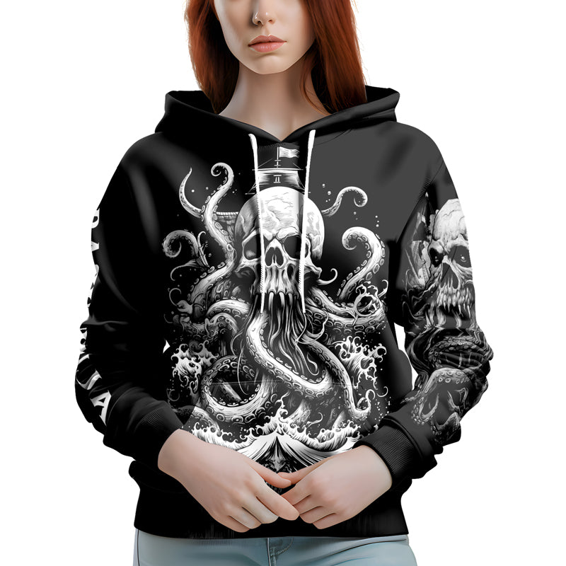 Rashninja Dreadbone Octopus AOP Hoodie | Jiu Jitsu Octopus Hoodie