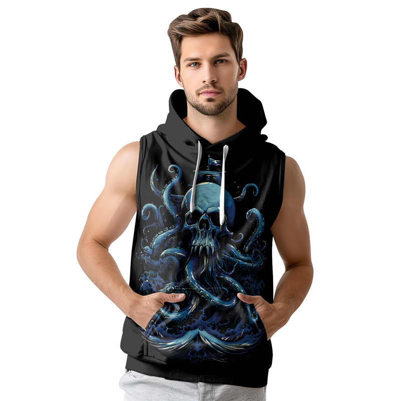 Rashninja Dreadbone Octopus Sleeveless Hoodie | MMA Sleeveless Hoodie