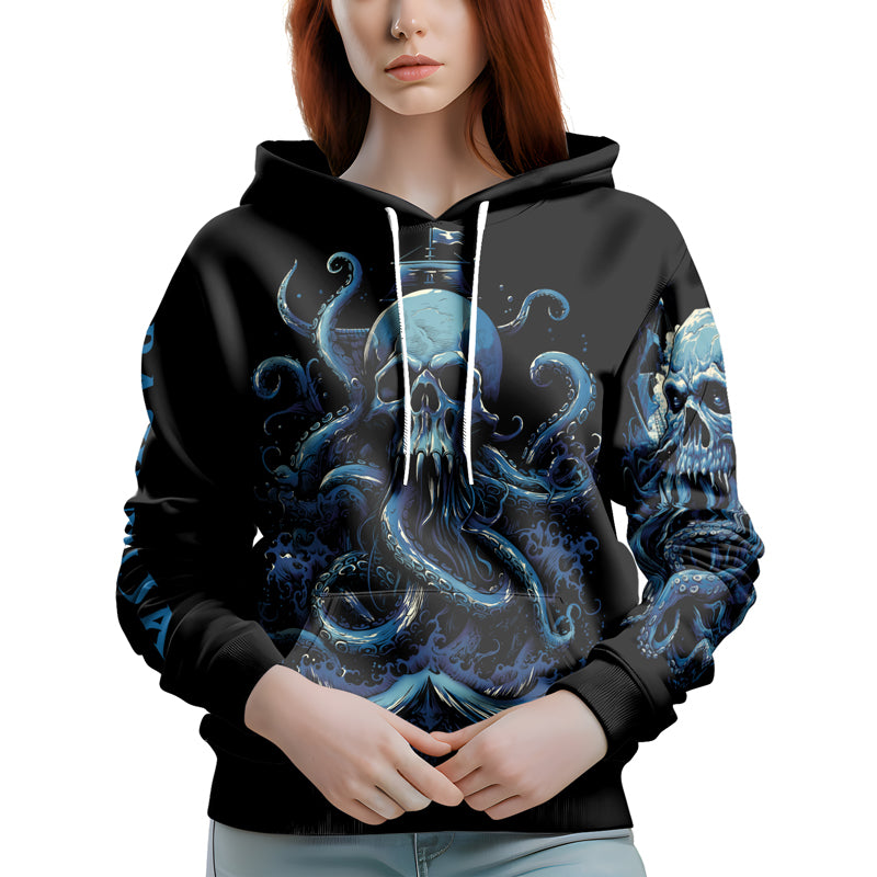 Rashninja Dreadbone Octopus AOP Hoodie | Jiu Jitsu Octopus Hoodie