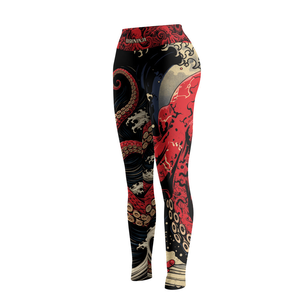 Rashninja Octopus Deep Sea Red Women's Leggings