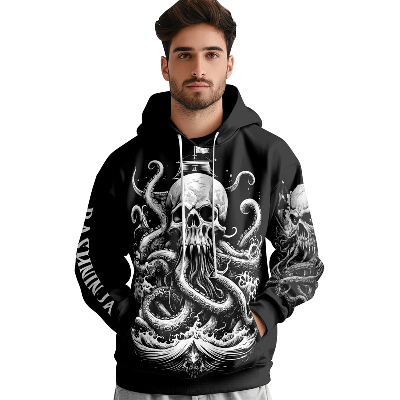 Rashninja Dreadbone Octopus AOP Hoodie | Jiu Jitsu Octopus Hoodie