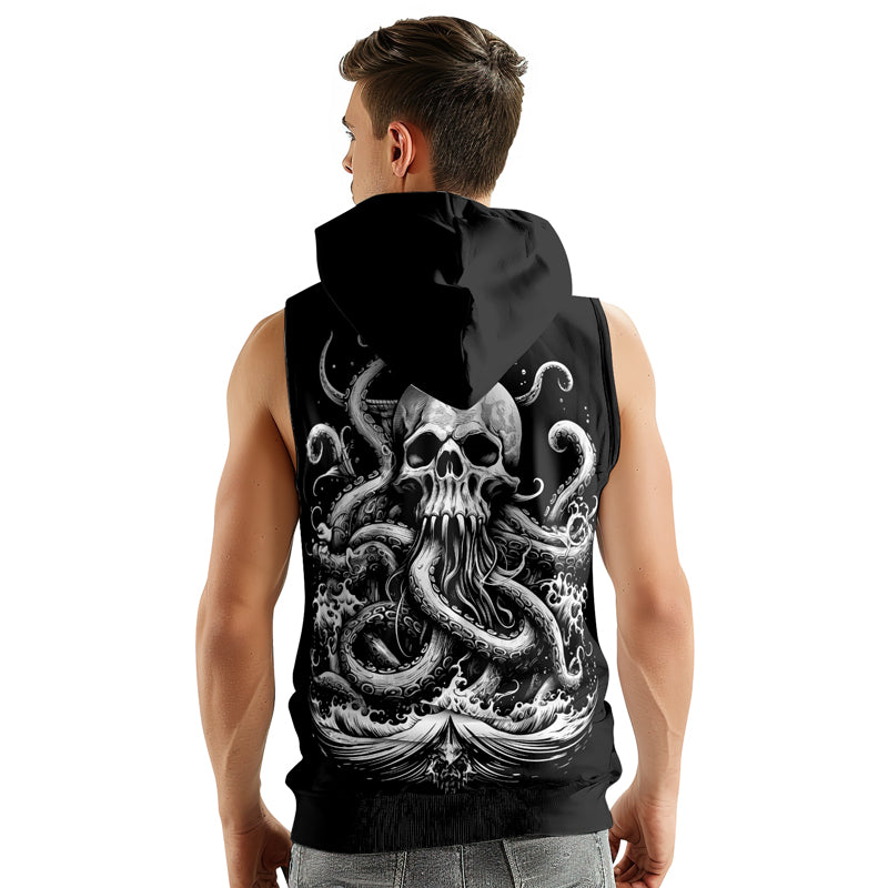 Rashninja Dreadbone Octopus Sleeveless Hoodie | MMA Sleeveless Hoodie