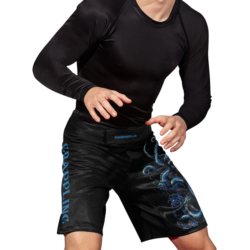 Rashninja Dreadbone Octopus Men's Fight Shorts | Compression Shorts