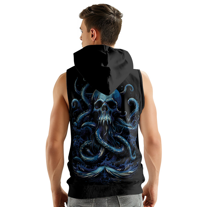 Rashninja Dreadbone Octopus Sleeveless Hoodie | MMA Sleeveless Hoodie