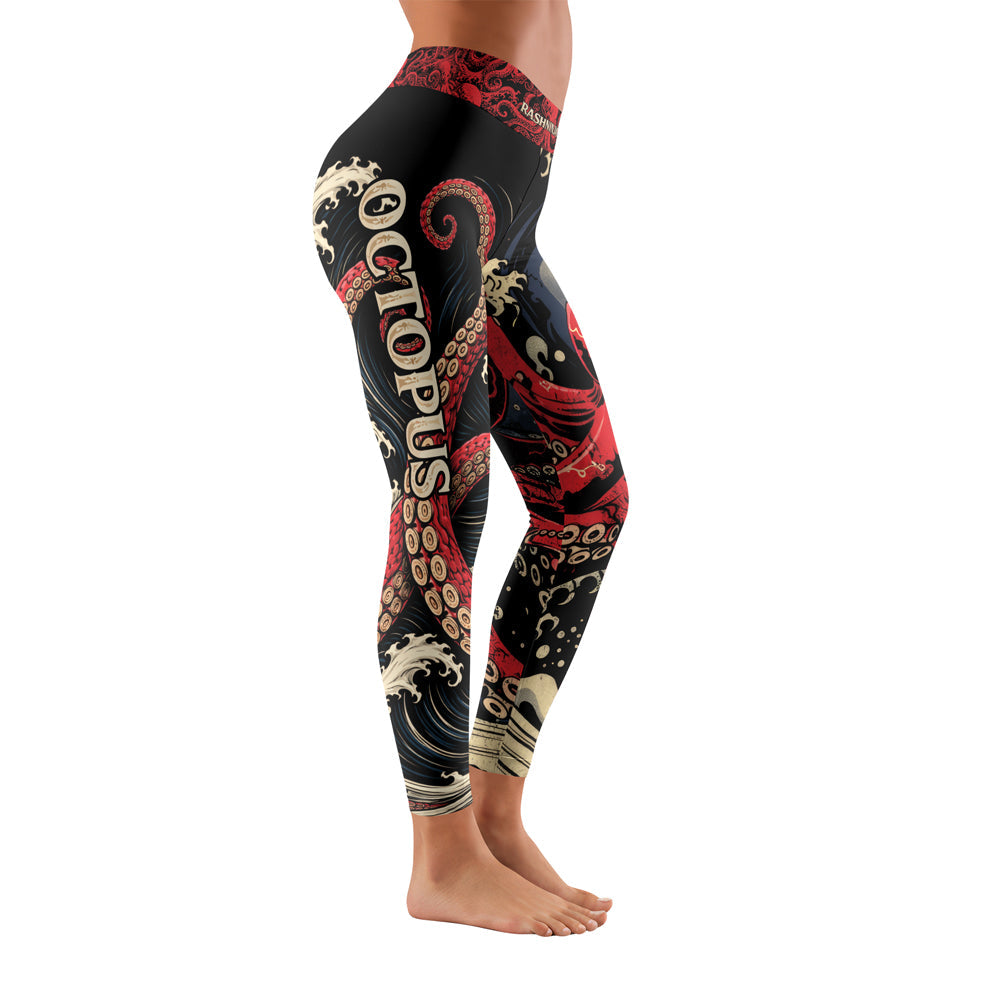 Rashninja Octopus Deep Sea Red Women's Leggings