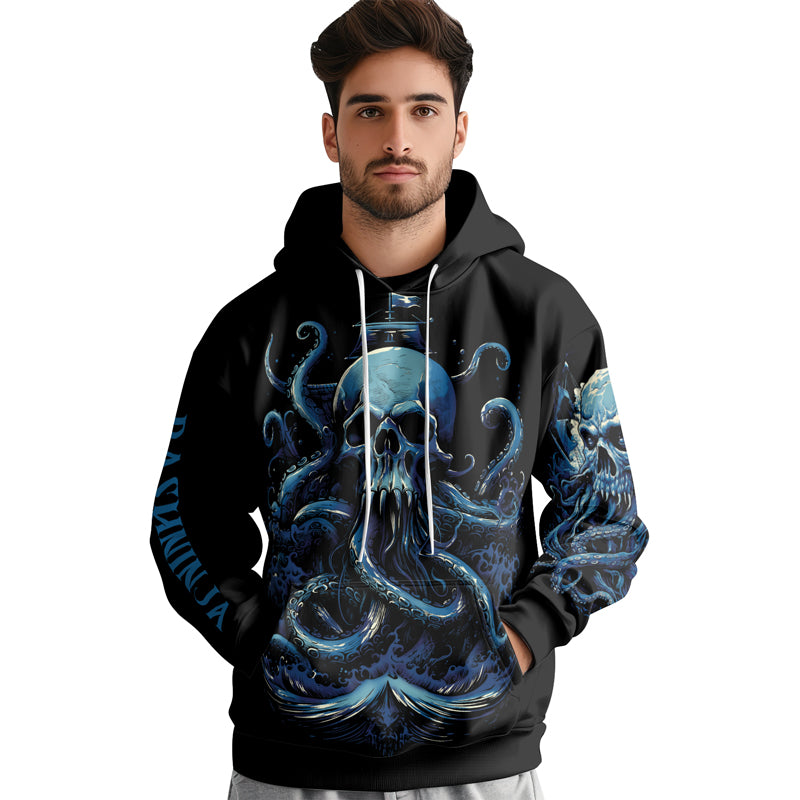 Rashninja Dreadbone Octopus AOP Hoodie | Jiu Jitsu Octopus Hoodie