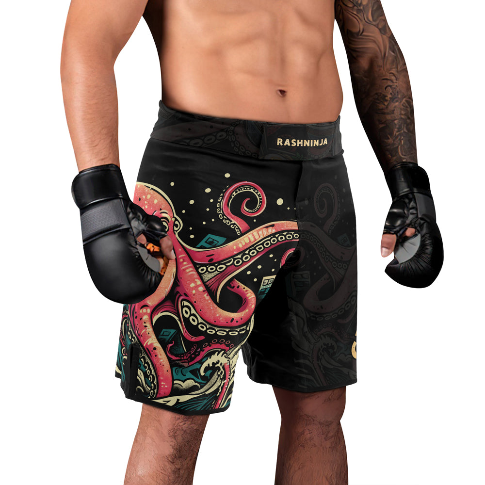Rashninja Octopus Ramen Glow Men's Fight Shorts