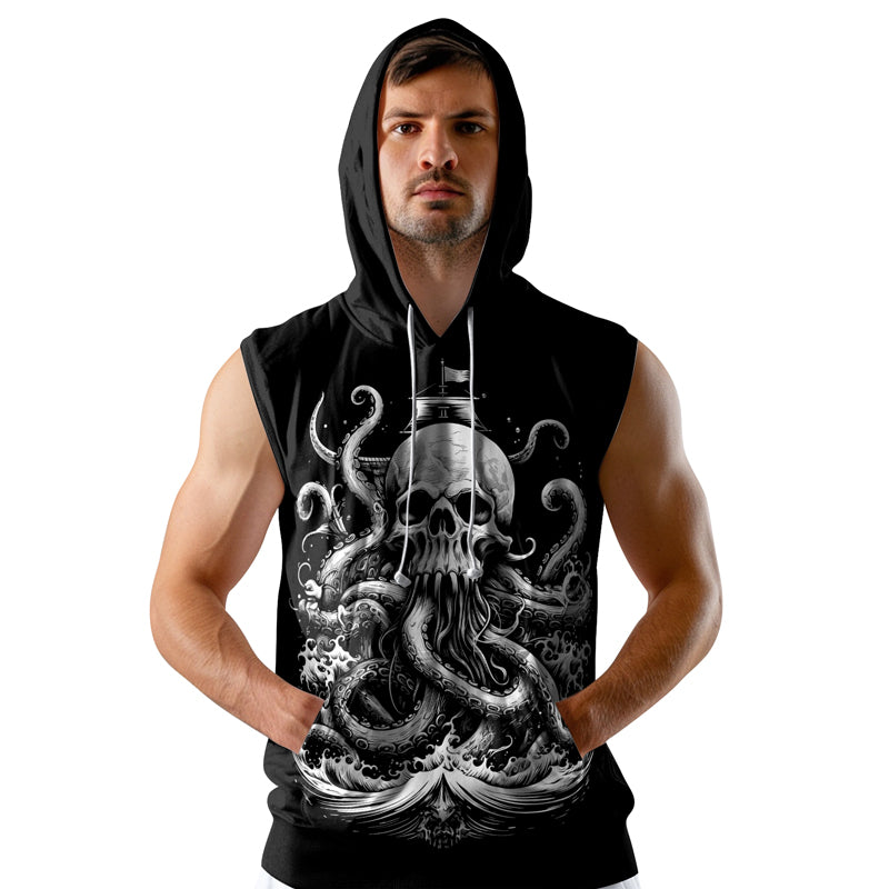 Rashninja Dreadbone Octopus Sleeveless Hoodie | MMA Sleeveless Hoodie